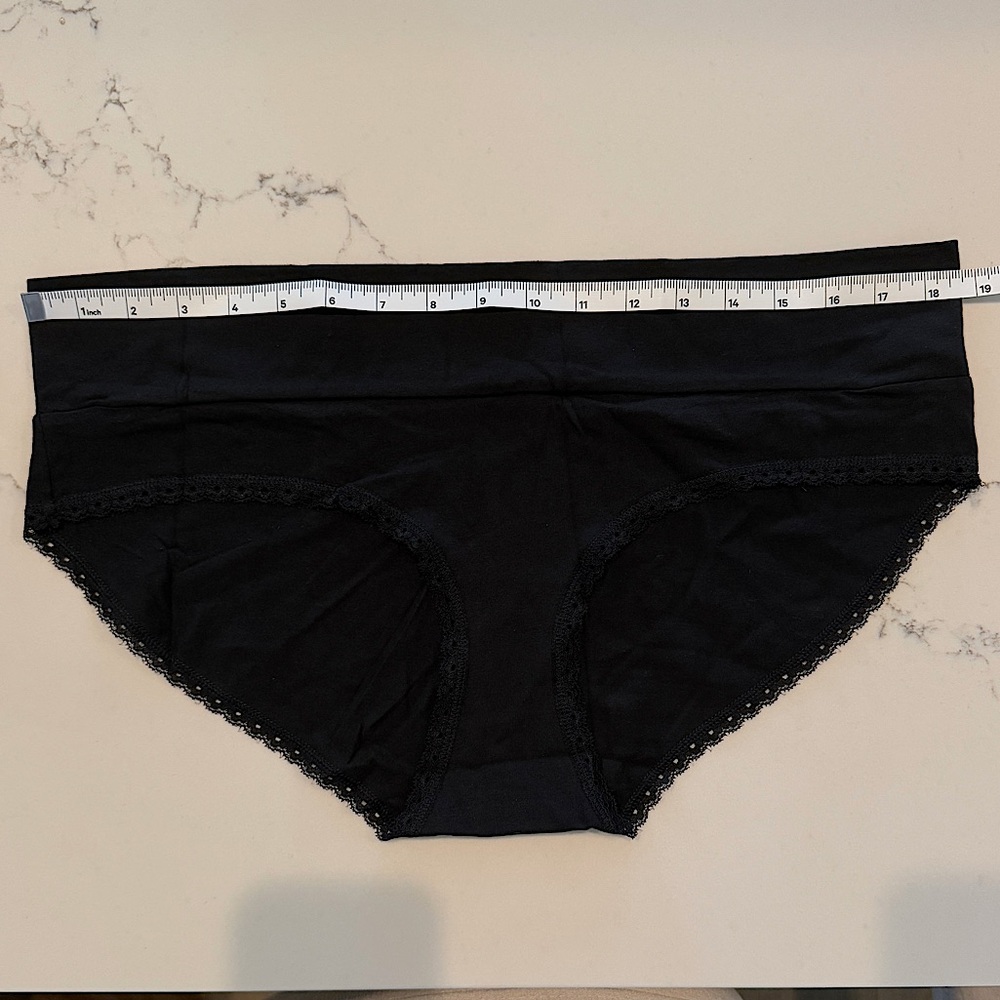 4 Pack PACT Black Lace Trim Bikini Underwear | 95% Organic Cotton | Sz 2X